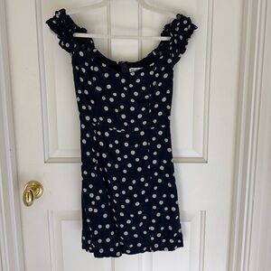 Abercrombie & Fitch Dark Blue Dress with White Dots
